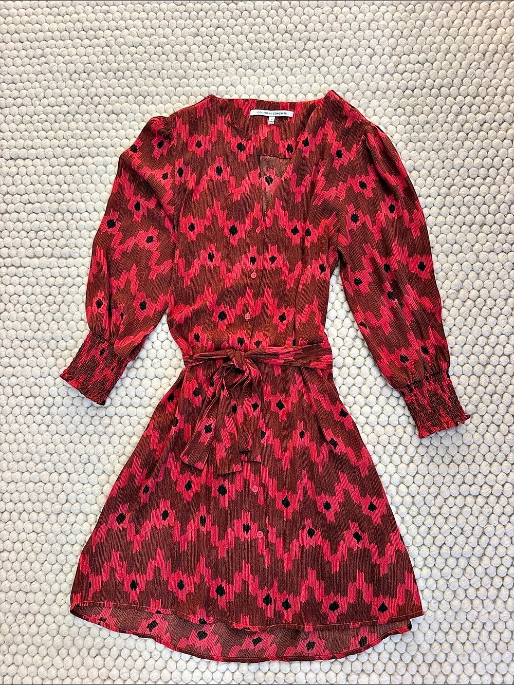 Collective Concepts Geometric Mini Dress in Dark Pink & Brown Size Small Like Ne